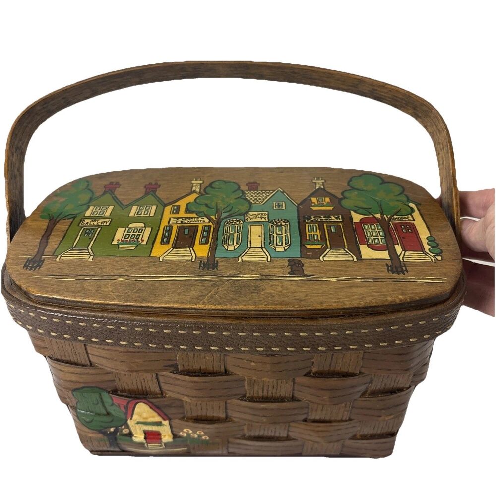 Handcrafted Brown Woven Basket Bag